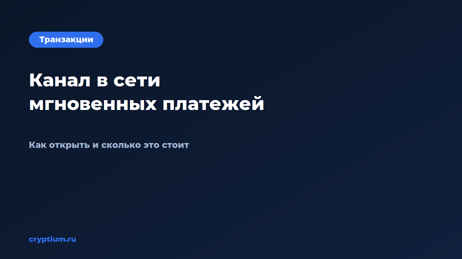 Как открыть канал в сети мгновенных платежей — обложка материала Cryptium
