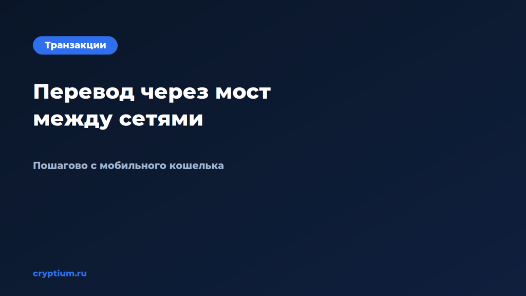 Как перевести активы через мост между сетями с мобильного кошелька — обложка материала Cryptium