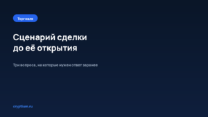 Как подготовить сценарий действий до открытия сделки — обложка материала Cryptium