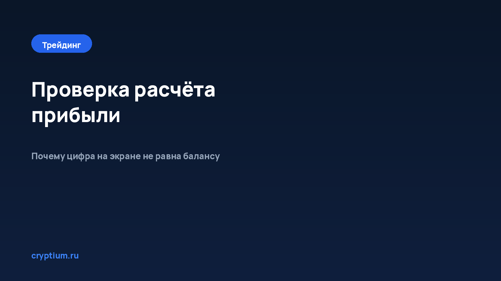 Как проверить корректность расчёта прибыли и убытка — обложка материала Cryptium