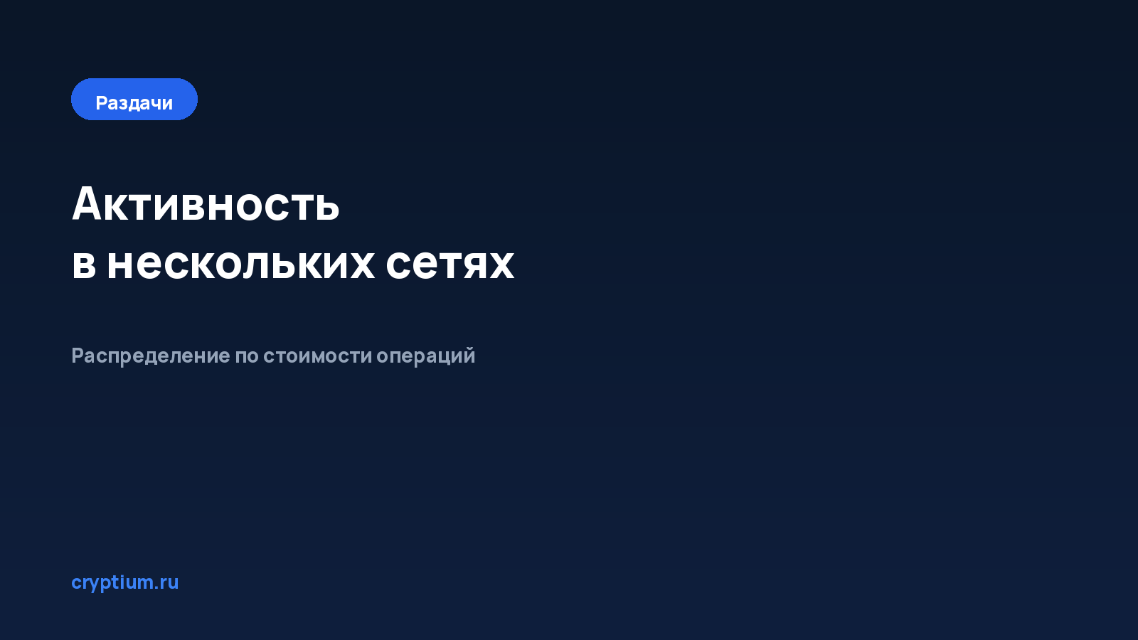 Как распределить активность между несколькими сетями — обложка материала Cryptium
