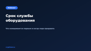 Как оценить срок службы оборудования — обложка материала Cryptium
