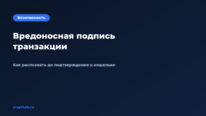 Как распознать вредоносную подпись транзакции — обложка материала Cryptium