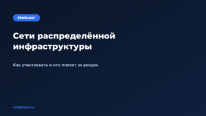 Как участвовать в сетях распределённой инфраструктуры — обложка материала Cryptium