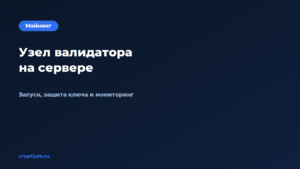 Как запустить узел валидатора на арендованном сервере — обложка материала Cryptium